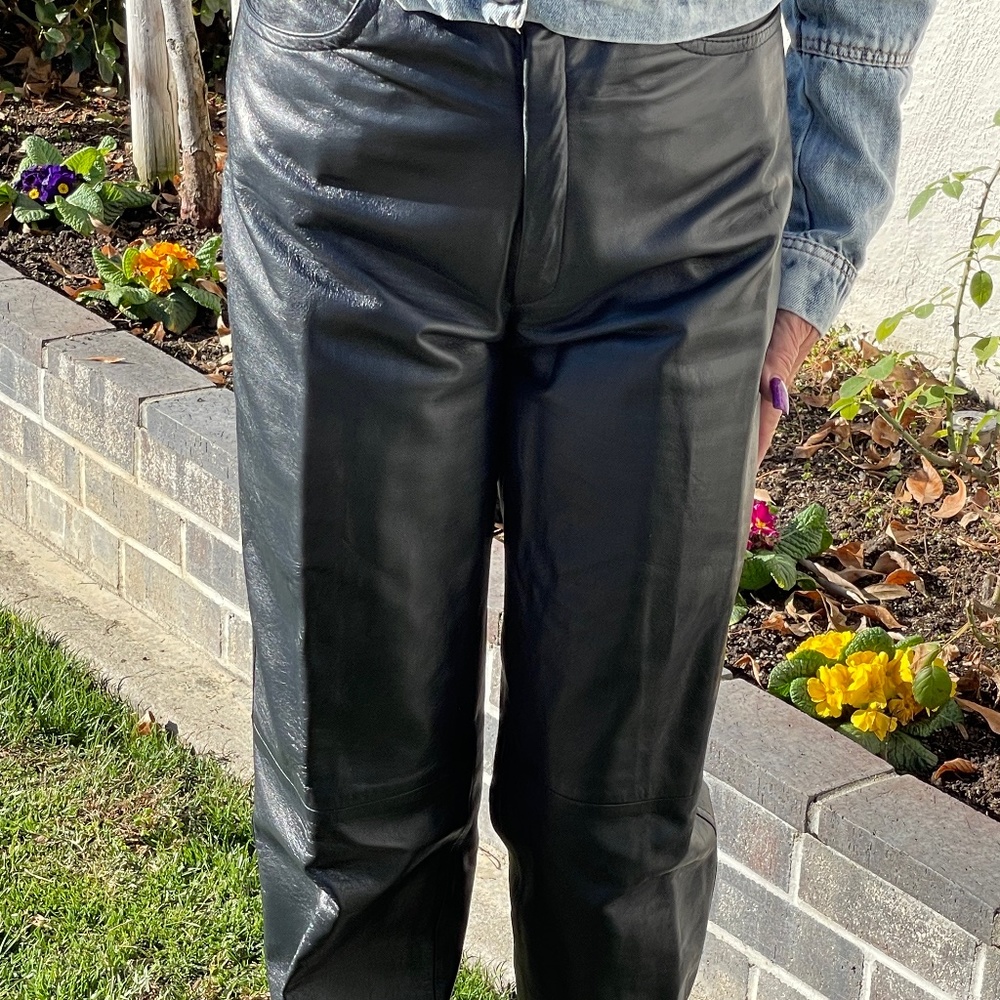Italian Black Leather Pants